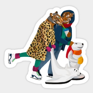 Tigers skating Sticker